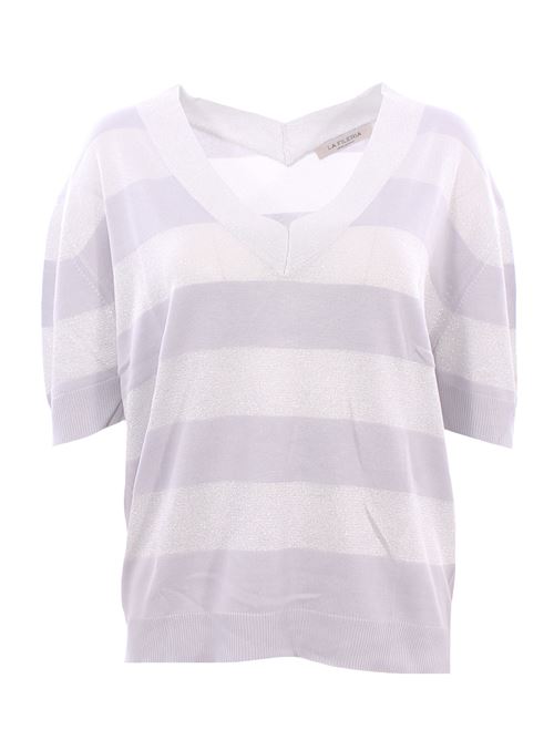 striped lurex v-neck LA FILERIA | 57220/23702052